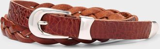 Our Legacy Mens Slim braided leather belt