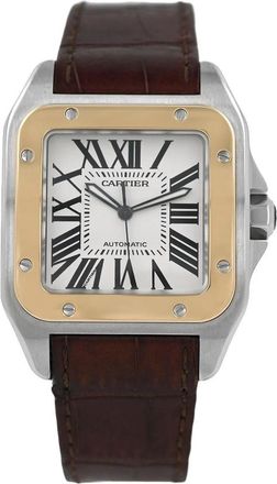 Cartier Pre-owned Cartier Santos 100 Silver Dial Mens Watch W20072X7