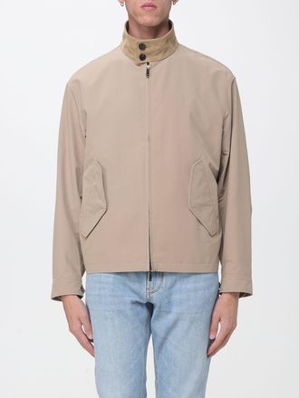 Emporio Armani Polyester Windbreaker Jacket with High Neck and Flap Pockets