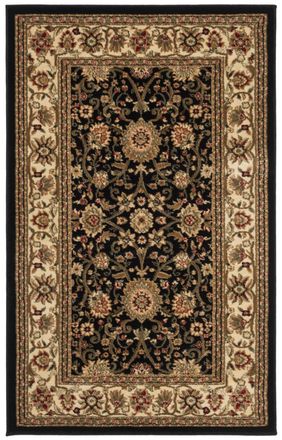 Safavieh Alfombra tradicional de polipropileno blanco y negro, 122 x 183 cm