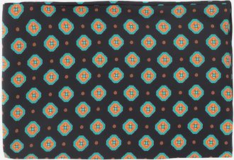 Alberto Biani Womens Floral Pattern Silk Foulard Black Scarf Scarfs