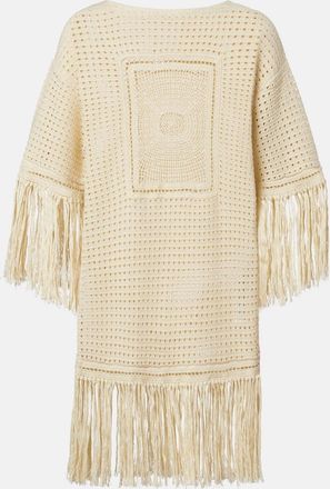 Zimmermann Indra crochet fringed cotton minidress