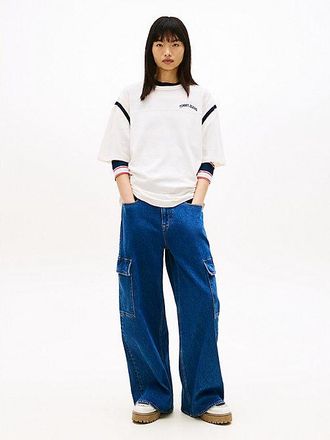 Tommy Hilfiger Mid Rise Loose Wide Leg Cargo Jeans