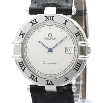 Omega Vintage, unisex, Grijs, ONE Size, Leer, Pre-owned Constellation 196.0360