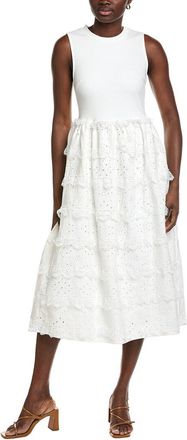 English Factory Mixed Media Midi Dress