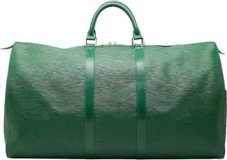 Louis Vuitton Borneo Green Leather Boston Bag (Pre-Owned)