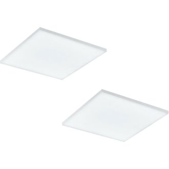 Loops 2 PACK 450mm Sleek Ceiling Light White Slim Square Low Profile 20W LED 4000K