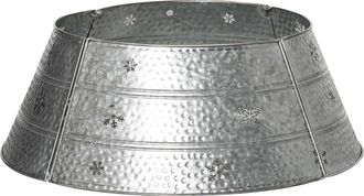 HOMCOM 66cm Christmas Tree Collar with Hollow Snowflake Patterns Silver | TJ Hughes