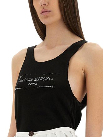 Maison Margiela Logo Print Tank Top - Black