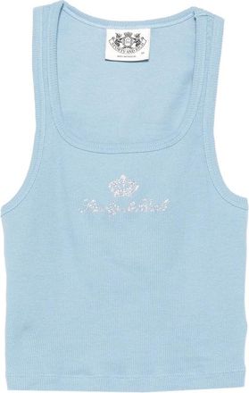 Sporty & Rich Juicy Rhinestone-logo Ribbed Tank Top