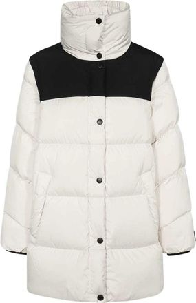 Max Mara Jassen, Dames, Wit, S, Leer, Lange Donsjas