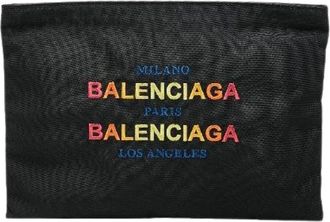 Balenciaga Pre-owned Clutches, female, Black, Size: ONE SIZE Pre-owned Nylon Clutch