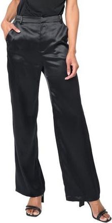 Gibsonlook Lindsey Wide Leg Satin Pants in Black at Nordstrom Rack, Size Xx-Small