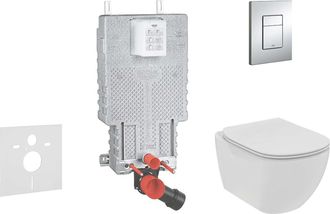GROHE Uniset - Conjunto De Inodoro Suspendido + Inodoro Y Asiento Softclose Ideal Standard Tesi 38643set-ke