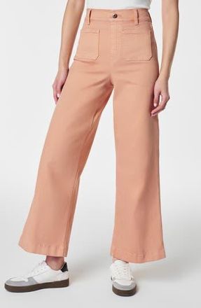 Spanx Garment Dyed Patch Pocket Crop Wide Leg Pants in Pale Rose at Nordstrom Rack, Size 1 X