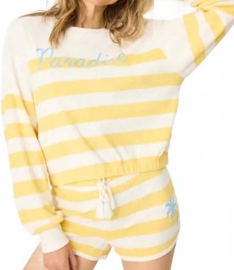 PJ Salvage Cabana Paradise Stripe Short In Lemon