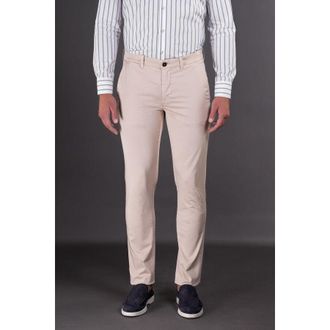 Moorer MenS Light Beige Slim Trousers, Size 48