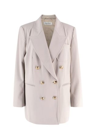 Max Mara Stone Reale Double-Breasted Blazer Size L