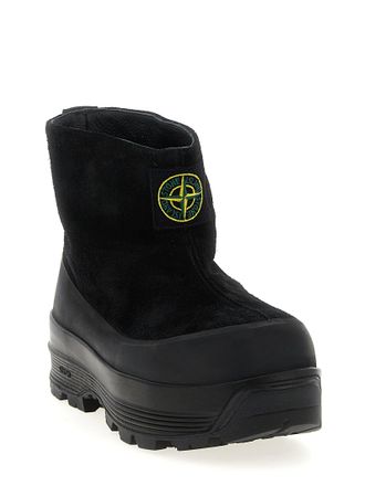 Stone Island Suede with Rubber Band Boot - Black