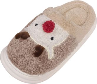 Generic Sock Monkey Slippers for Women Size 9 Womens Spring Autumn and Winter Indoor Non Thick Warm Cute Cotton Plush Big Size Cotton Slippers (Khaki, 4.5)