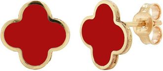 Italian Gold, Inc 14K Coral Clover Earrings