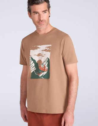 Mountain Warehouse Mens Mountain Warehouse Mens Mountain T-Shirt - Red/Orange/Brown - Size: 42