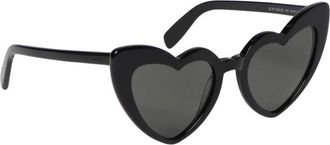 Saint Laurent Accessoires, Dames, Zwart, ONE Size, Hartvormige Zonnebril Lou Lou