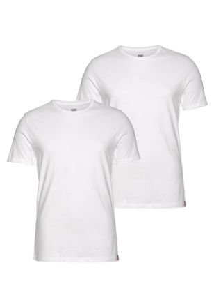 Levi's T-Shirt LEVIS, Herren, Gr. XXL, weiss (two, pack tee wei&szlig;, wei&szlig;, wei&szlig;), Obermaterial: 100% Baumwolle, unifarben, Rundhals, Shirts T-Shirt