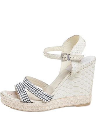 Gina embellished plataform sandals - women - Calf Leather/Calf Leather/Rubber - 40 - White
