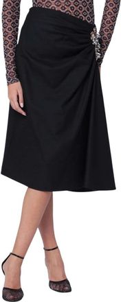 Dries Van Noten Blauwe Wollen Rok 100%Wo - Dames - Midirokken - Blauw - 2XS - Wol - Rokken