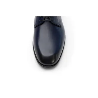 Ferragamo Polished Leather Derby Shoe - Navy