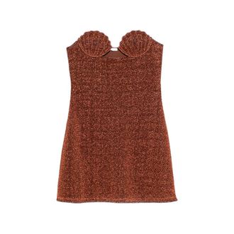 Os&eacute;ree Lumi&egrave;re Shell Metallic-effect Mini Dress