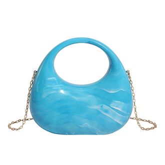 Generic Cymwer Women Acrylic Trendy Evening Clutch Purse Elegant Handbag for Prom Party (Blue)