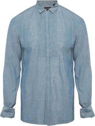 Burberry Gesmockt overhemd met dubbele manchetten - Blauw