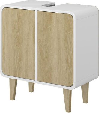 Vicco Mobiletto per lavabo Arla, Bianco/quercia, 60 x 61 cm Vicco