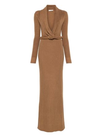 Aya Muse Aure maxi dress - women - Silk/Viscose - M - Brown
