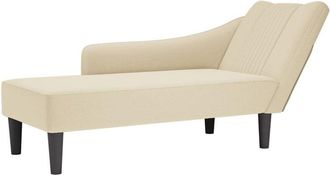 vidaXL Vidaxl - Chaise Longue Con Reposabrazos Derecho Tela Crema
