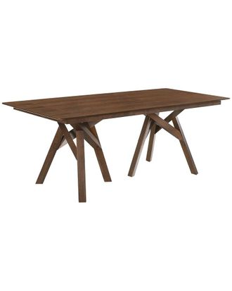 Armen Living Cortina 79In Mid-Century Modern Walnut Wood Dining Table