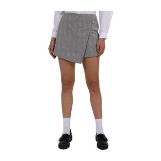 Nafnaf Veelzijdige Grijze Geruite Rok/Broek - Dames - Korte rokken - Grijs - S - Rokken