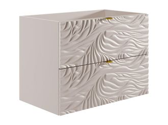 Vente-Unique Mueble bajo lavabo suspendido texturizado - Beige - 80 cm - RINAREL