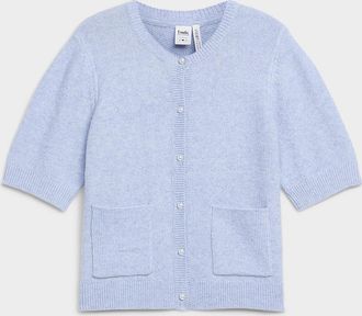 Twik Womens Iridescent buttons short-sleeve Cardigan Sweater