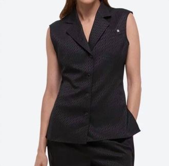 Helmut Lang Jacquard Satin Vest In Black