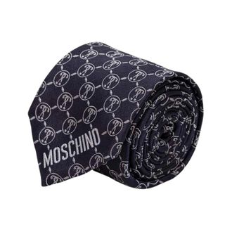 Moschino Zijden Das - Heren - Accessoires - Blauw - Maat: ONE Size Zijde