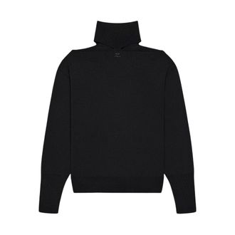 Courr&egrave;ges Maglione a collo alto con cut-out - - Knitwear - Donna - Nero - S