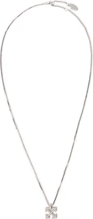 Off-white Lab Grown Diamond Pav&eacute; Arrow Pendant Necklace in Silver at Nordstrom, Size 26