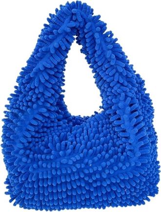 Generic Womens Plush Bags Plush Bag Purse Handbags Vintage Furry Ladies Shoulder Bags Fashion Girls Underarm Casual Tote(Dark blue)