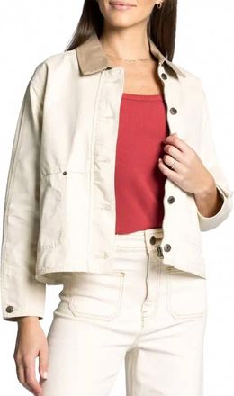 Thread & Supply Cotton Crop Barn Jacket In Beige