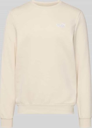 Puma Regular Fit Sweatshirt mit Logo-Stitching in Offwhite, Gr&ouml;&szlig;e XXXL