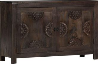 vidaXL Vidaxl - Aparador Con Dise&ntilde;o Tallado Madera Maciza De Mango 110x35x70 Cm