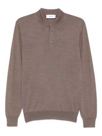 Lardini long-sleeve polo shirt - men - Virgin Wool - M - Brown